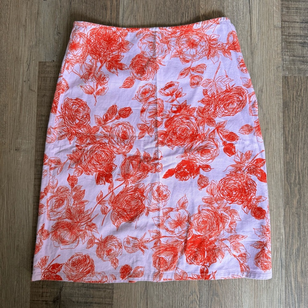 Vintage Y2K Free People Denim Floral Pencil Skirt